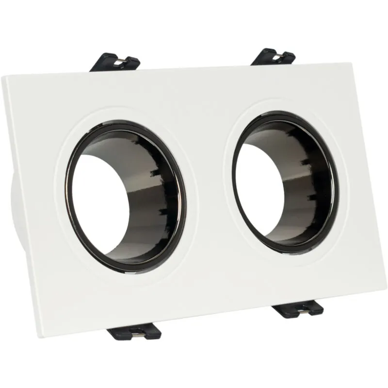 Barcelona Led - Doppio anello downlight quadrato basculante GU10 / MR16 - Basso