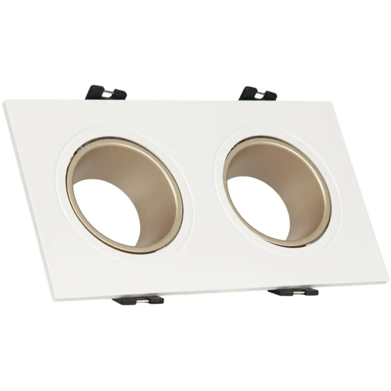 Doppio anello downlight quadrato basculante GU10 / MR16 - Basso