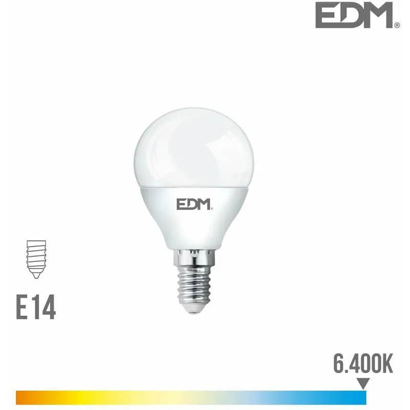 Lampadina LED E14 6W Equivalente tondo 40W - Giorno Bianco 6400K