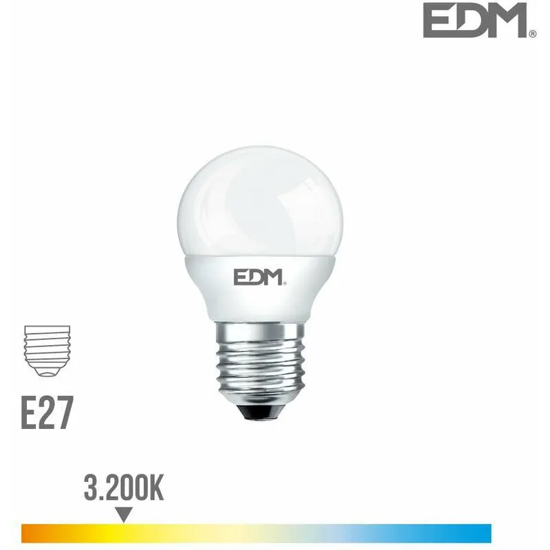  - Lampadina led E27 6W Tondo equivalente a 40W - Bianco Hot 3200K