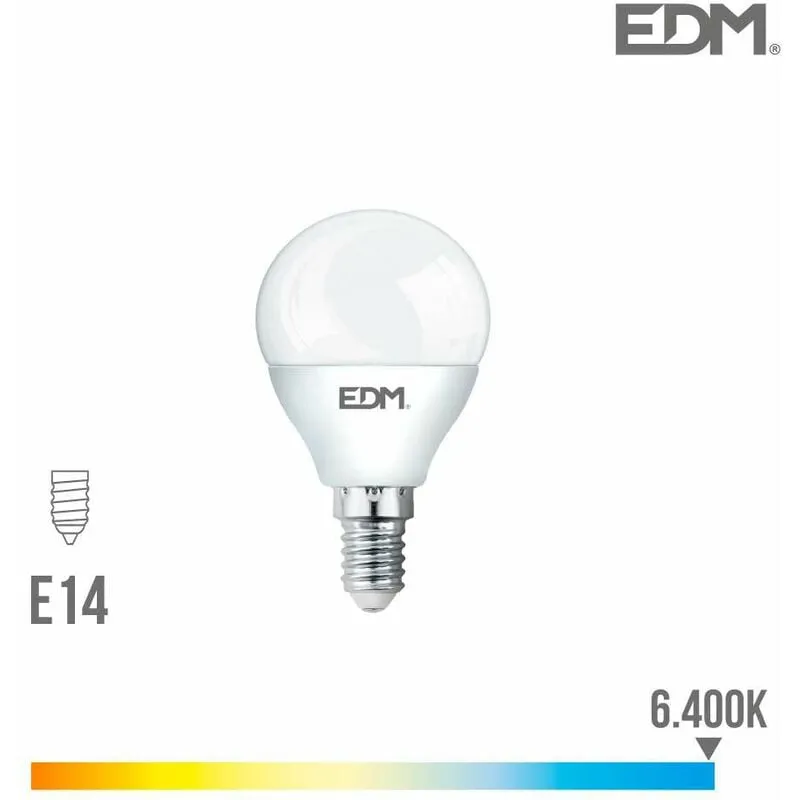  - Lampadina led rotonda E14 da 7W equivalenti a 48W - Day White 6400K