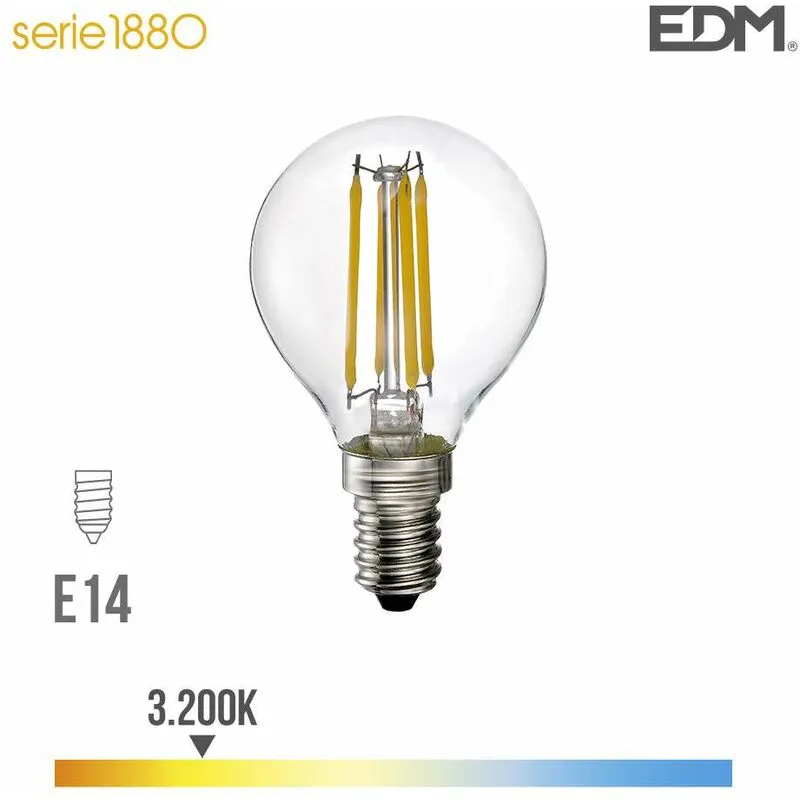  - Lampadina led E14 4W equivalente a 35W - Bianco Hot 3200K