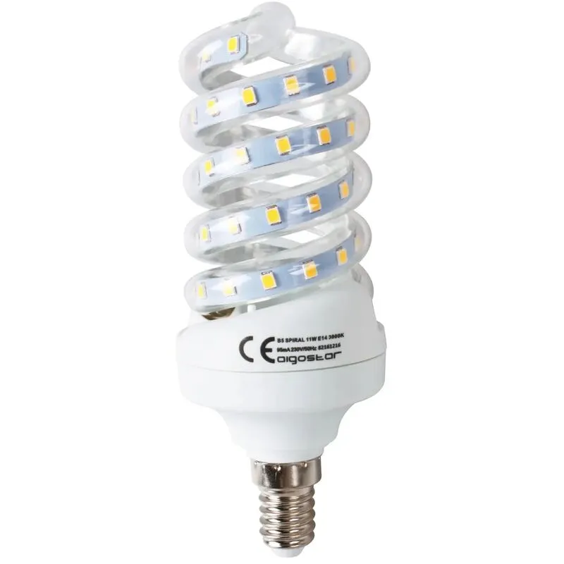 Aigostar - lampadina led a spirale ultra luminosa E14 bianco freddo 11 watt f