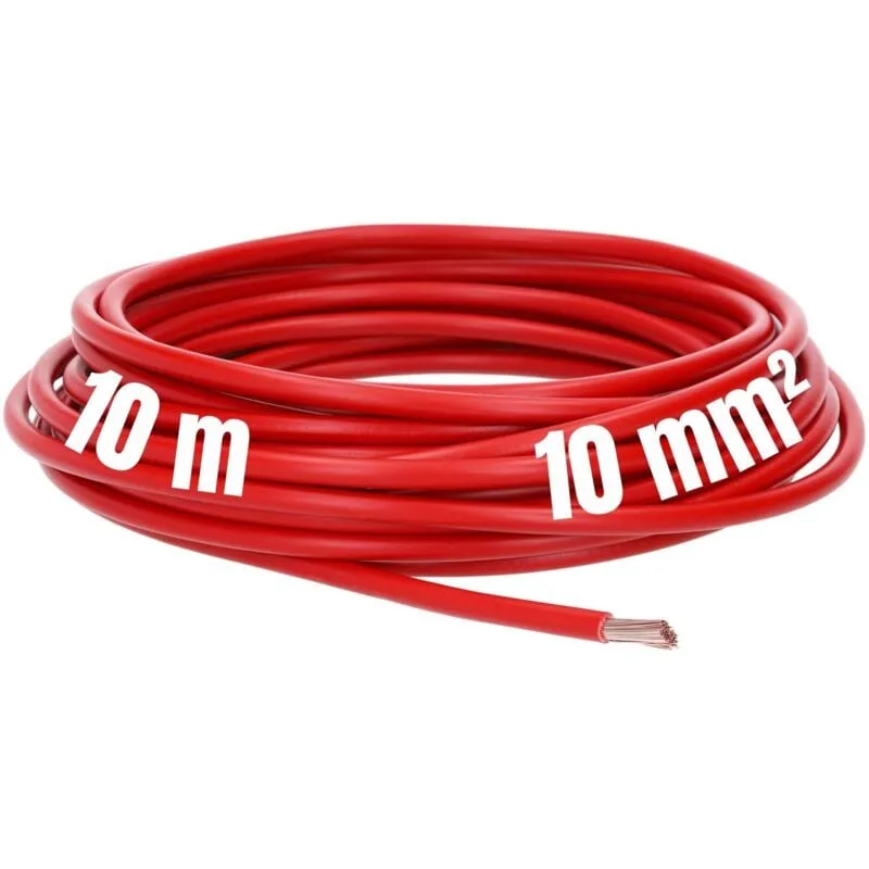 Lapp - 10 m 4520045 H07V-K 10 mm² rosso i cavo di cablaggio i cavo flessibile i cavo singolo in pvc i cavo 10 mm2 i cablaggio