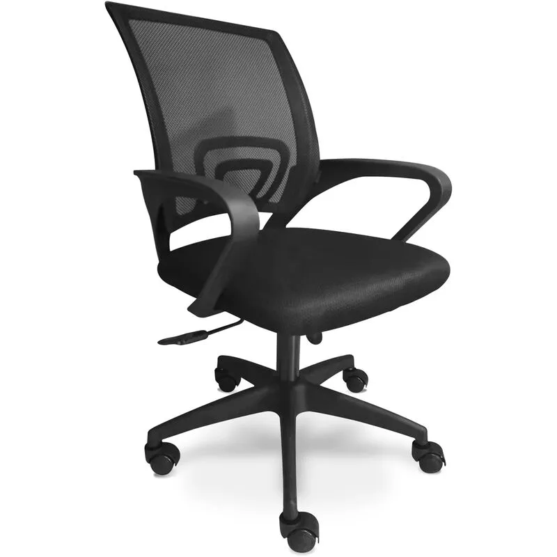 Lara - Sedia da ufficio ergonomica ad altezza regolabile con ruote girevoli - colore nero