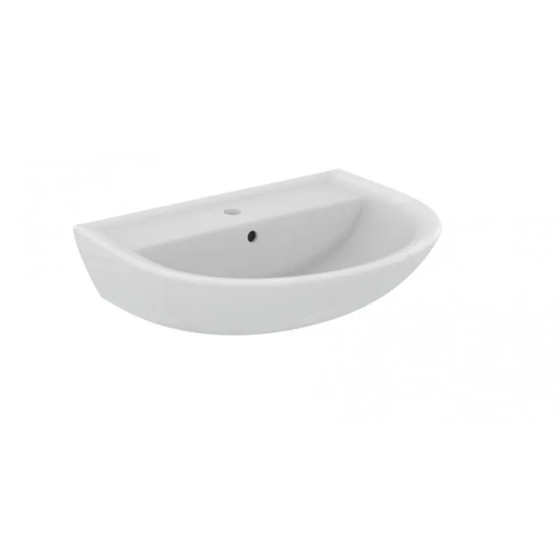 Lavabo 65x50 cm in ceramica bianco lucido  Eurovit - Con colonna