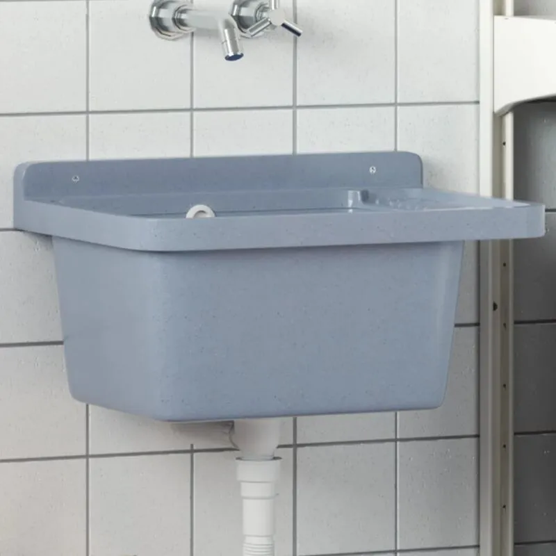 Vidaxl - Lavabo a Parete Grigio 50x35x24 cm in Resina 31617