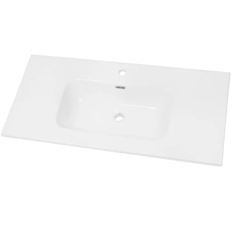 Lavabo ad incasso in ceramica bianco lucido per mobili bagno misure 91x46 cm - confezione 1