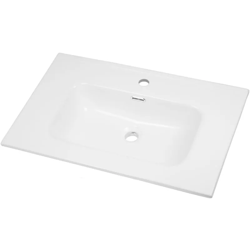 Lavabo ad incasso in ceramica bianco lucido per mobili bagno misure 81x46 cm - confezione 1