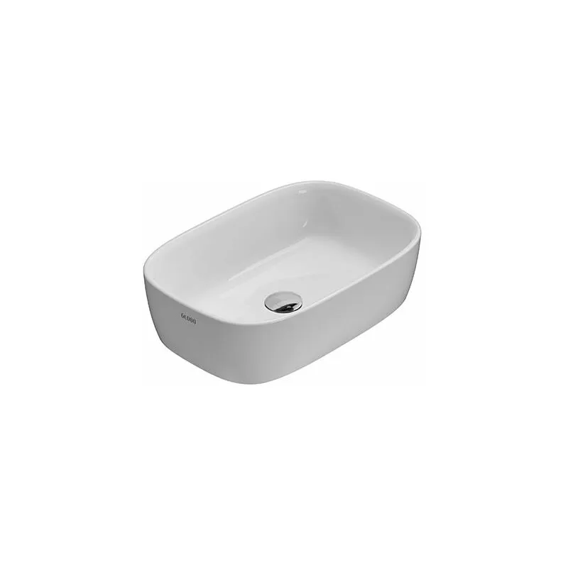 Ceramica Globo - Lavabo Genesis appoggio cm. 55x37 stondato in ceramica bianco