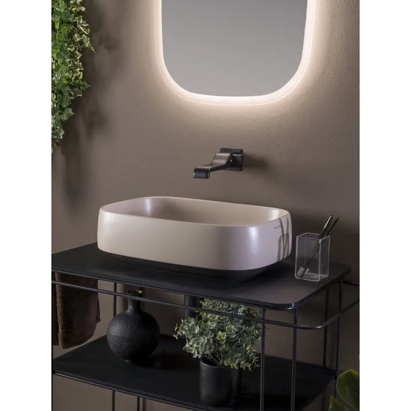 Flaminia - Lavabo cm 50 da appoggio - flag Colore:: Nero Lucido