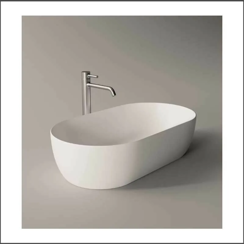 Lavabo da appoggio Unica 70x38xh18 cm Alice Ceramica Senza Piletta