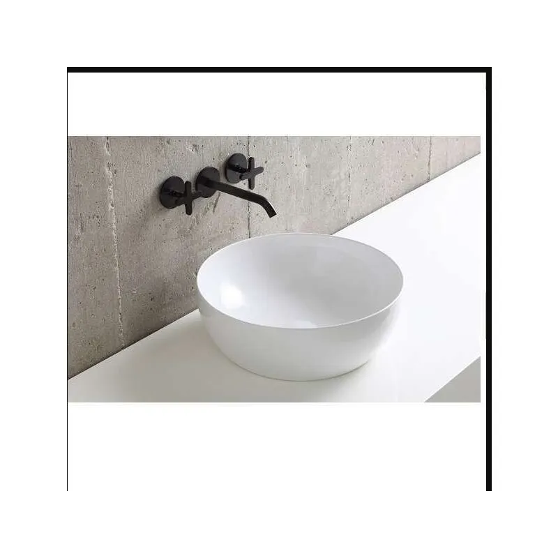 Lavabo appoggio Elegance cirlce 40cm Azzurra Colore:: Carbone - Altezza: H20