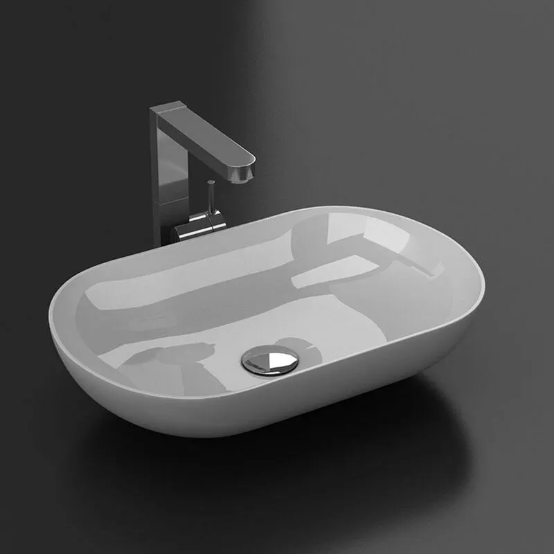 Lavabo da appoggio in marmoresina SIENA 54 x 34 cm