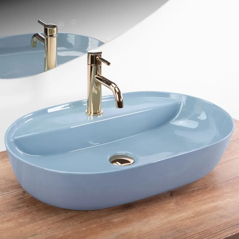 Lavabo da appoggio  aura 61 l.blue shiny