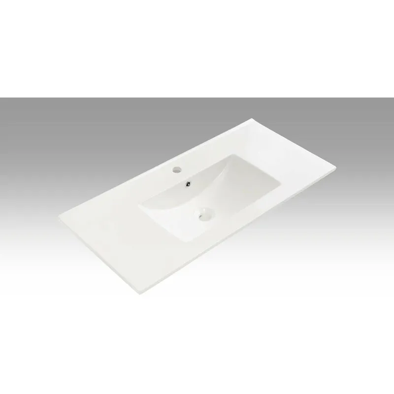 Lavabo Rettangolare da Incasso in Ceramica 101x46,5x2cm tft Bianco