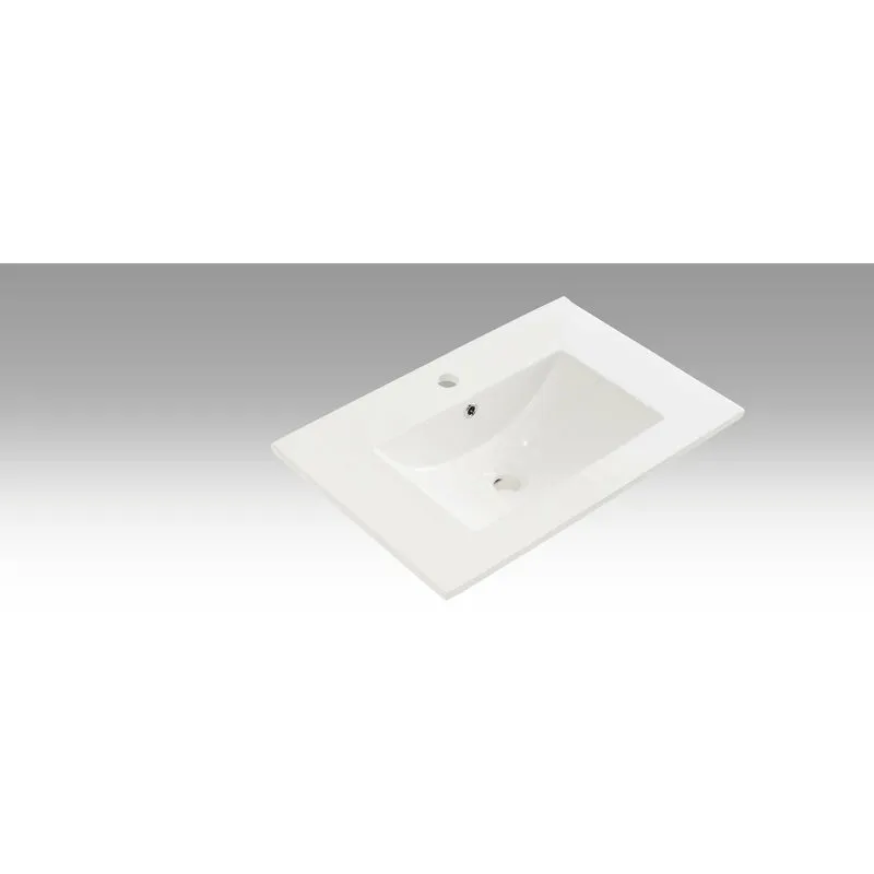 Lavabo Rettangolare da Incasso in Ceramica 71x46,5x2cm tft Bianco