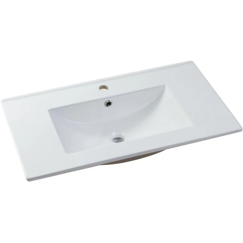 Lavabo da incasso rettangolo 101 x 46,5 cm in Ceramica Bianco - motiac