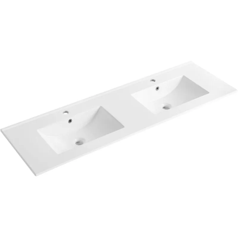 Lavabo da incasso rettangolo 151 x 46,5 cm in Ceramica Bianco - motiac