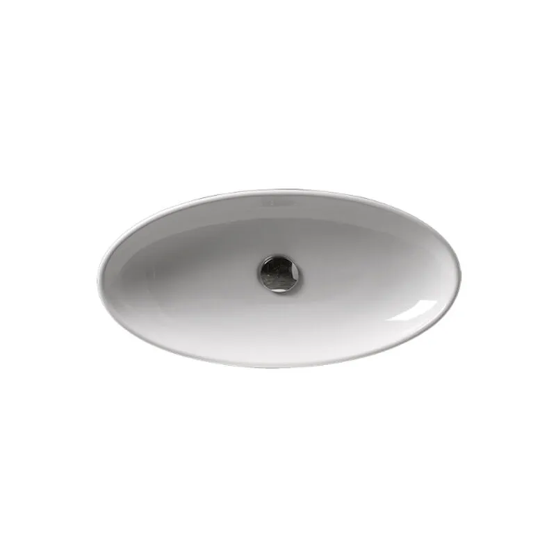  - lavabo d'appoggio o sottopiano tondo senza piano rubinetteria 50X32 H10