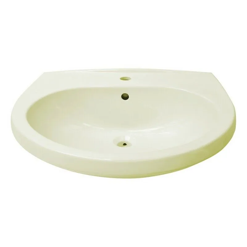 Lavabo eco in ceramica champagne monoforo sospeso 58 cm