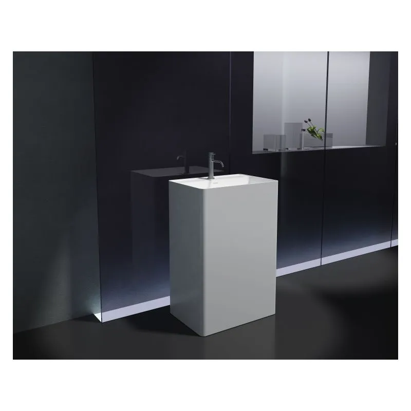 Lavabo freestanding PB2022- 60 x 42 x 90cm - bianco - Solid Stone