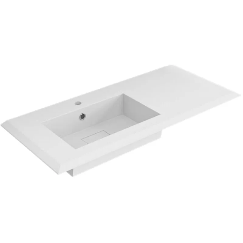 Lavabo grace resina incasso bianco opaco 106x46x2 cm piano sinistro