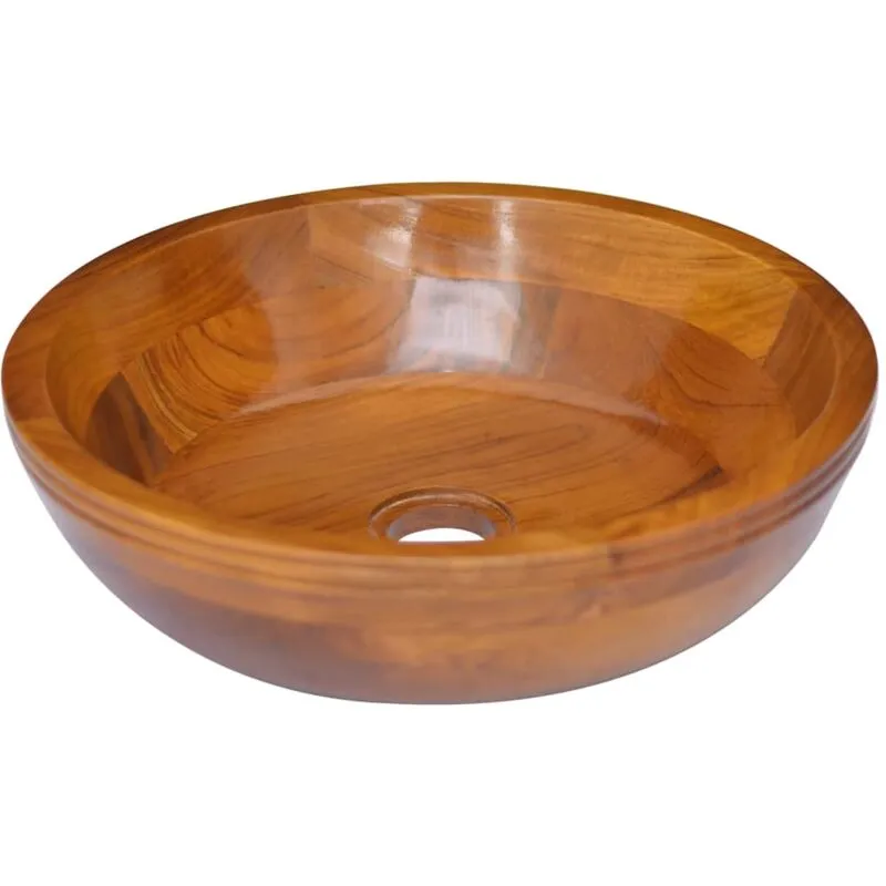 Lavabo in Legno Massello di Teak Φ40x10 cm