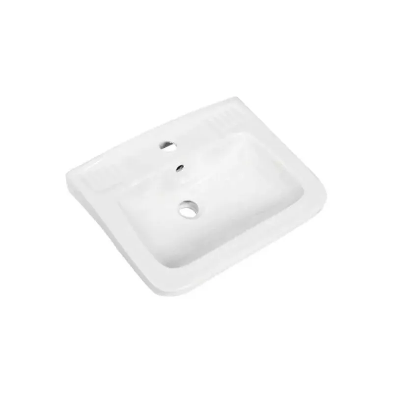 Lavabo a parete quadrato in ceramica bianca cm 45x35 