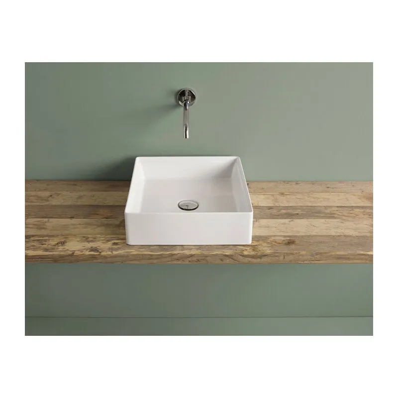 Artceram - Lavabo Scalino appoggio cm. 38x38 salvaspazio in ceramica bianco