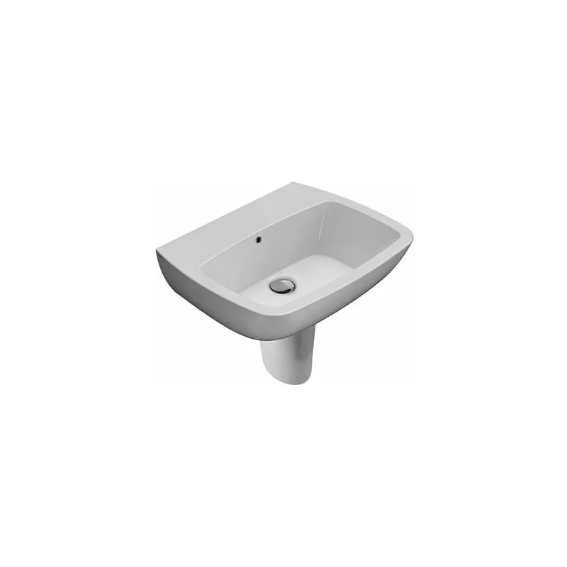 Ceramica Globo - Lavabo Daily sospeso/su colonna 61x48 semicircolare in ceramica