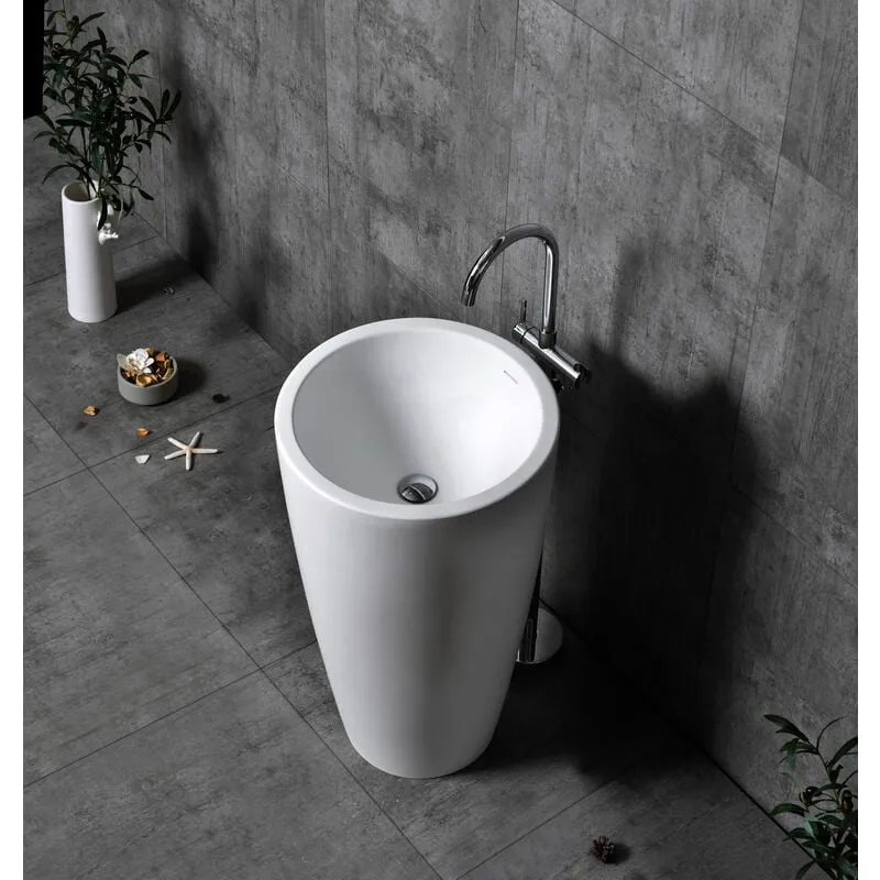  - Lavabo totem TWZ16 di pietra solida (Solid Stone) - 50x50x90cm