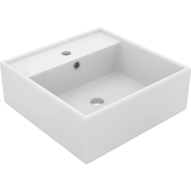 Torana - Lavabo Troppopieno Quadrato Bianco Opaco 41x41cm Ceramica