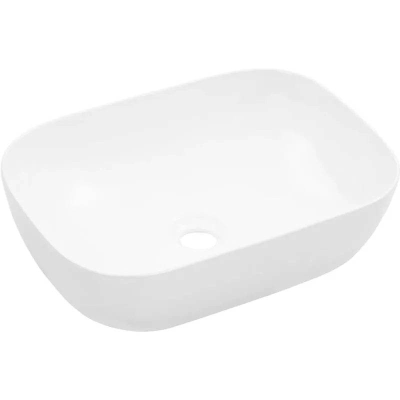 Maison du'Monde - Lavandino 45,5x32x13 cm in Ceramica Bianco - Wit