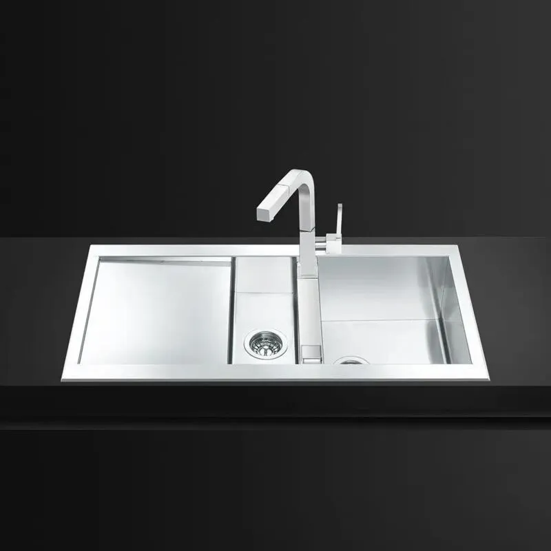 Iperbriko - Lavello 100x50 cm 1 + 1/2 vasca inox