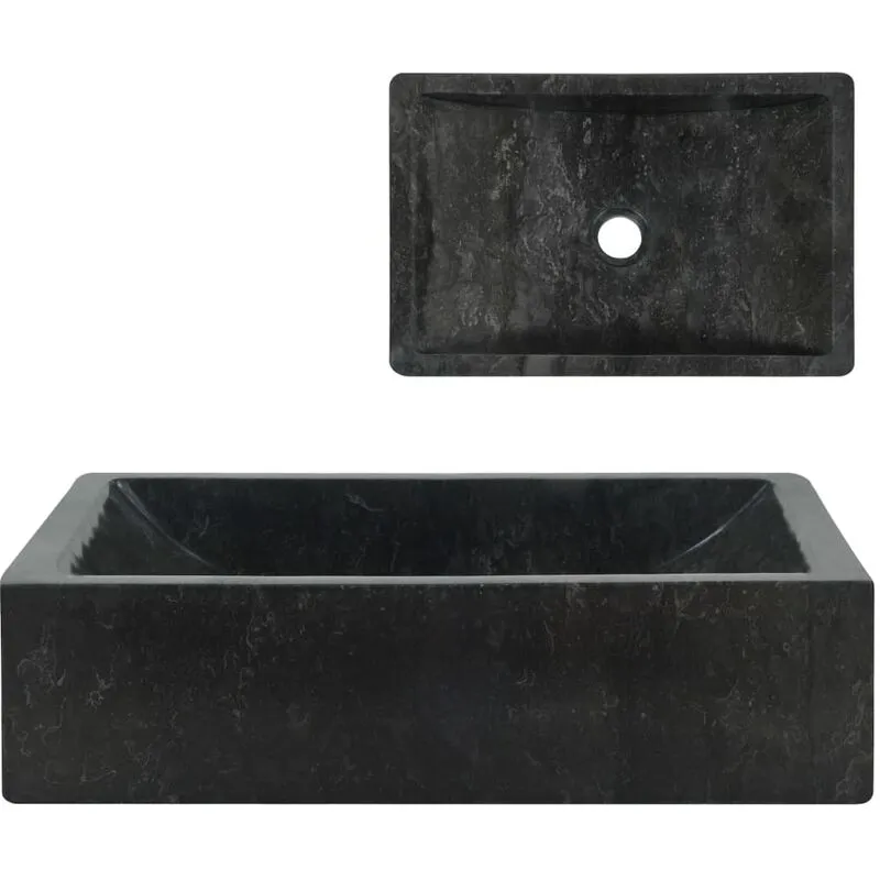 Lavello 45x30x12 cm Marmo Lucido Nero