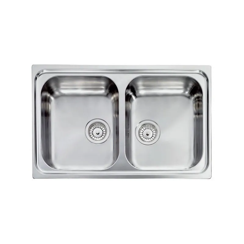 Lavello COMETA 79X50 2 vasche ACCIAIO INOX