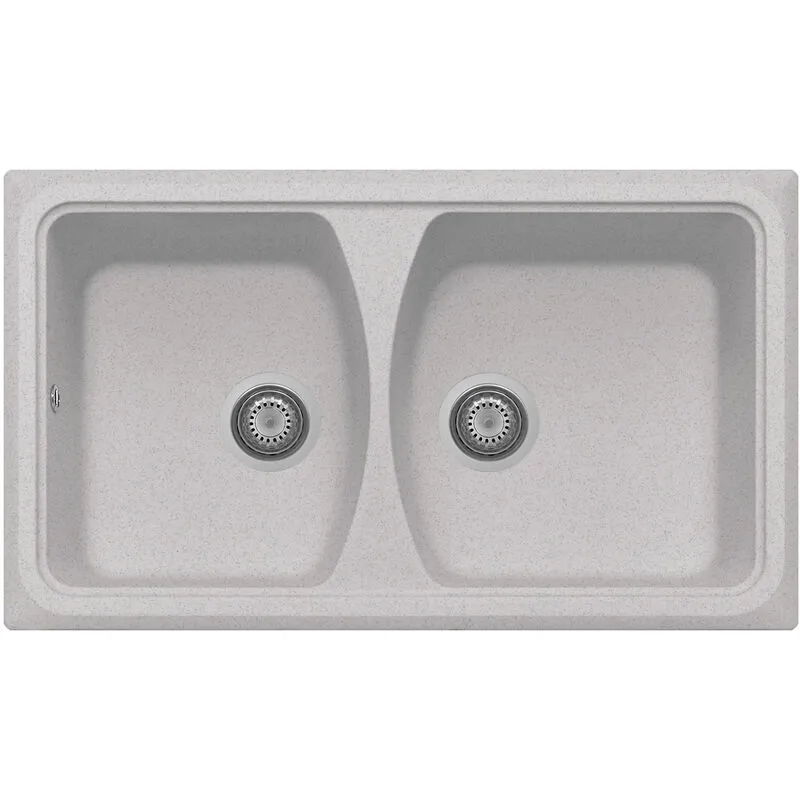 Plados - Lavello composito cucina DO0862 due vasche - UG90 Bianco Opale