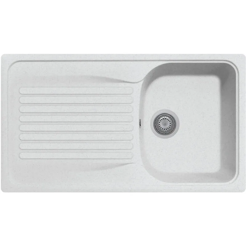 Lavello composito cucina Plados HR0861 una vasca - UG90 Bianco Opale