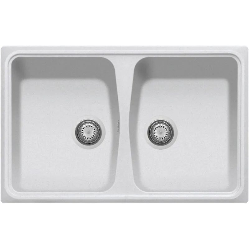 Plados - Lavello composito cucina SP0792 due vasche - UG90 Bianco Opale