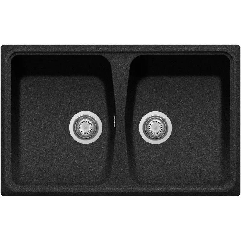 Plados - Lavello composito cucina SP0792 due vasche - UG95 Nero Ebony