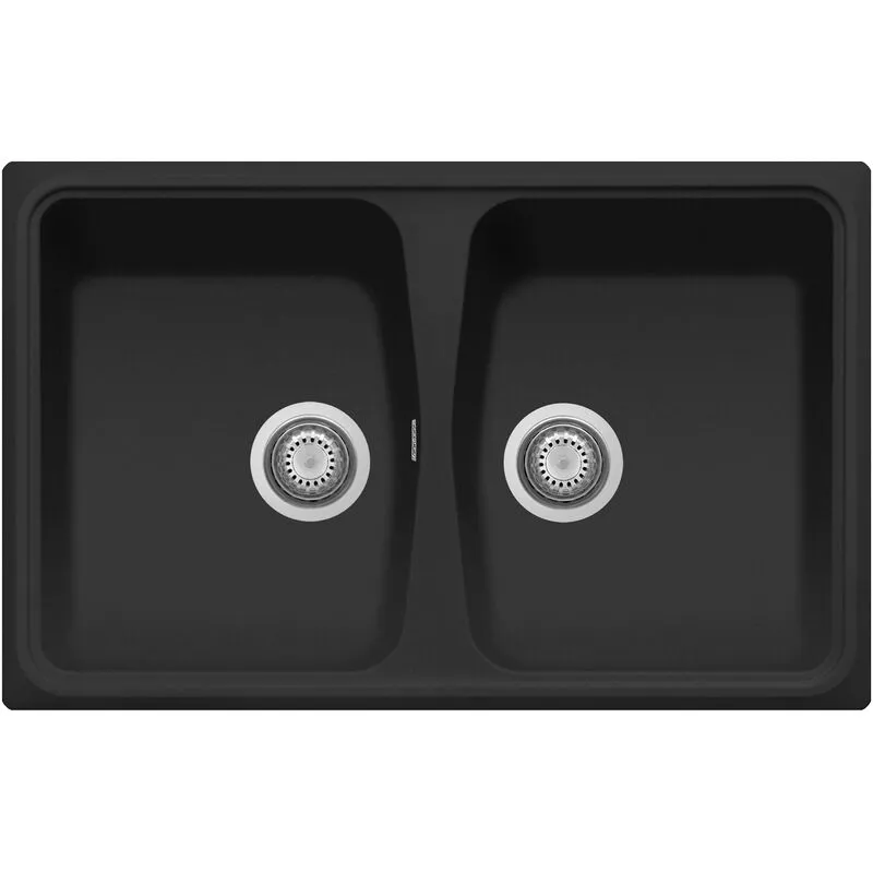 Plados - Lavello composito cucina SP0792 due vasche - ug 70 Nero Matt