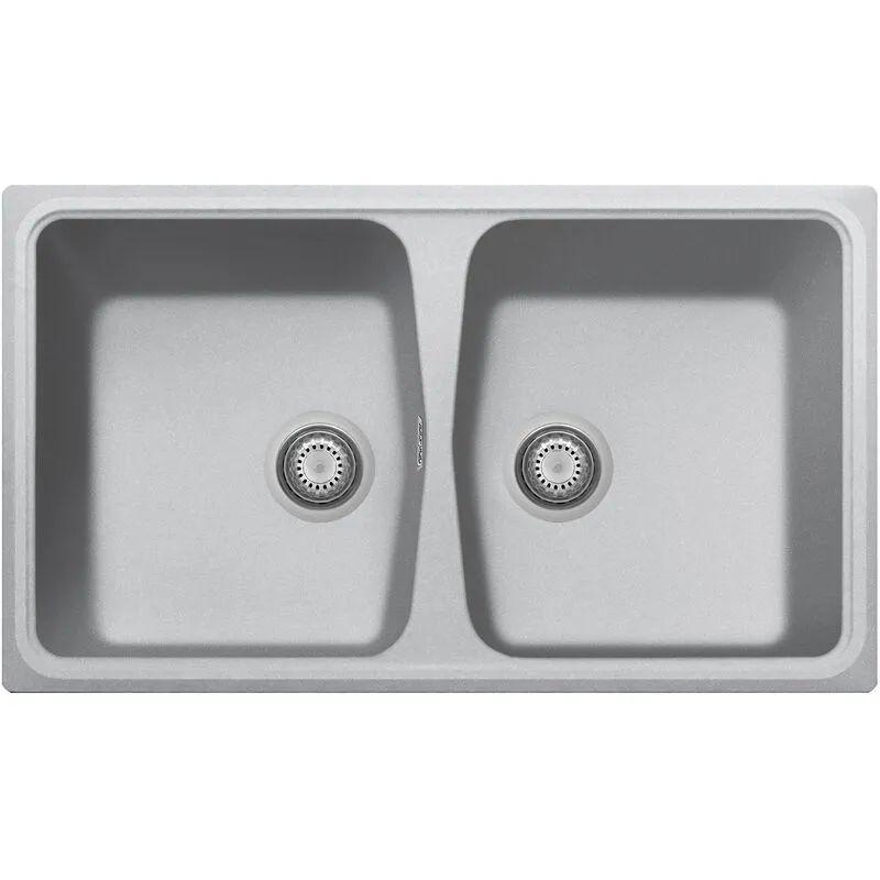 Plados - Lavello composito cucina SP0862 due vasche - UM41 Alluminio