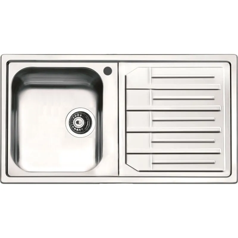 Lavello Cucina 1 Vasca 86x50 cm in Acciaio Inox  Melodia Gocciolatoio Destro