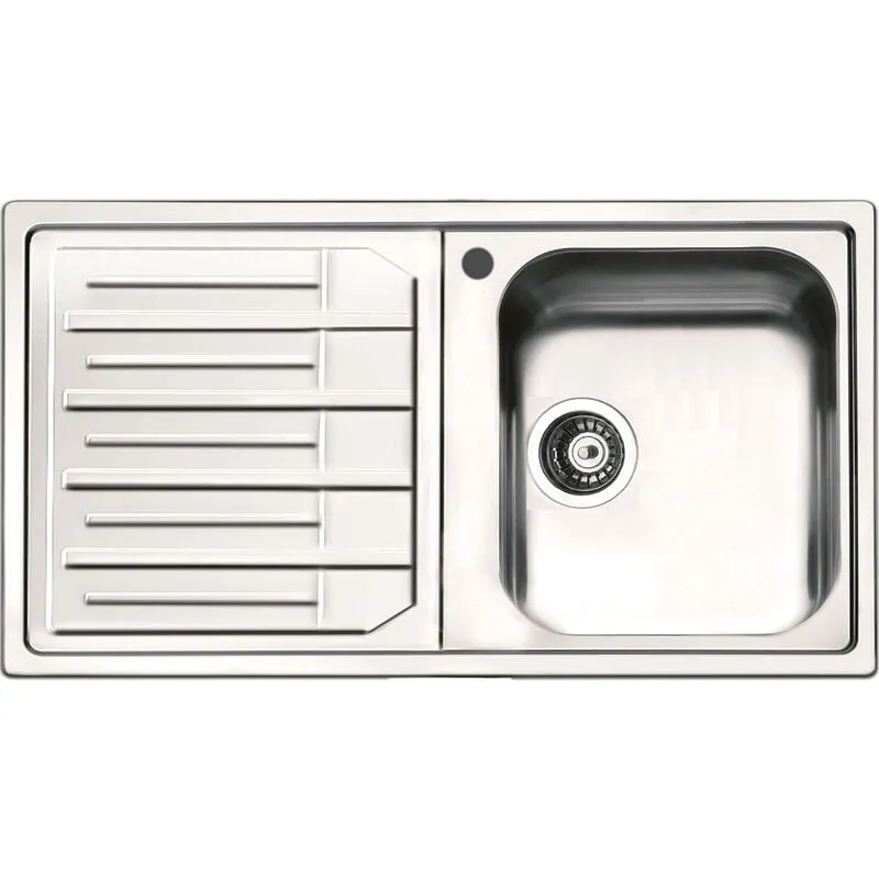 Lavello Cucina 1 Vasca 86x50 cm in Acciaio Inox  Melodia Gocciolatoio Sinistro