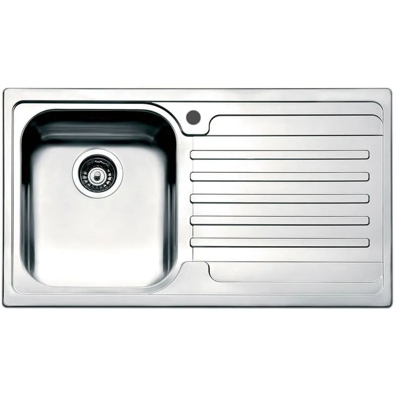 Lavello Cucina 1 Vasca 86x50 cm in Acciaio Inox  Venezia Gocciolatoio Destro