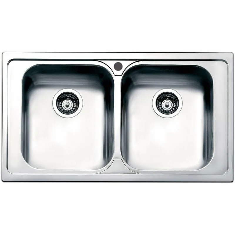 Lavello Cucina 2 Vasche 86x50 cm in Acciaio Inox  Venezia