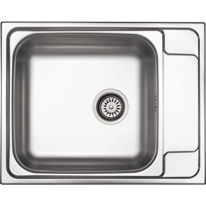 Deante - Lavello cucina da incasso 63 x 50 in acciaio con gocciolatoio Soul ZEO011B Acciaio Spazzolato