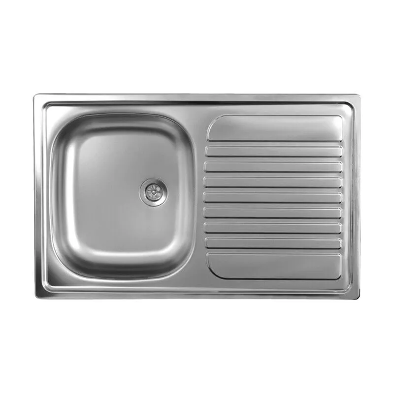 Lavello cucina vasca acciaio inox da incasso gocciolatoio dx 50x79 cm