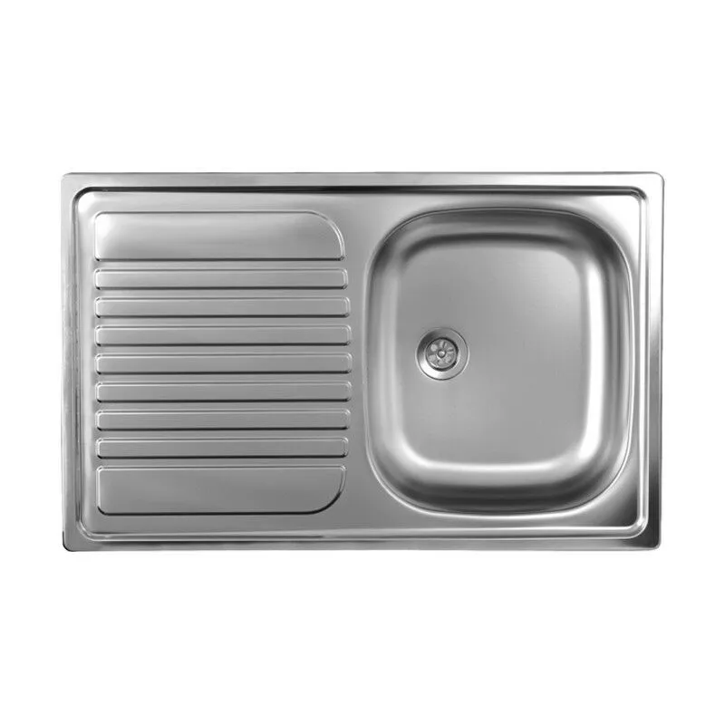 Lavello cucina vasca acciaio inox da incasso gocciolatoio sx 50x79 cm